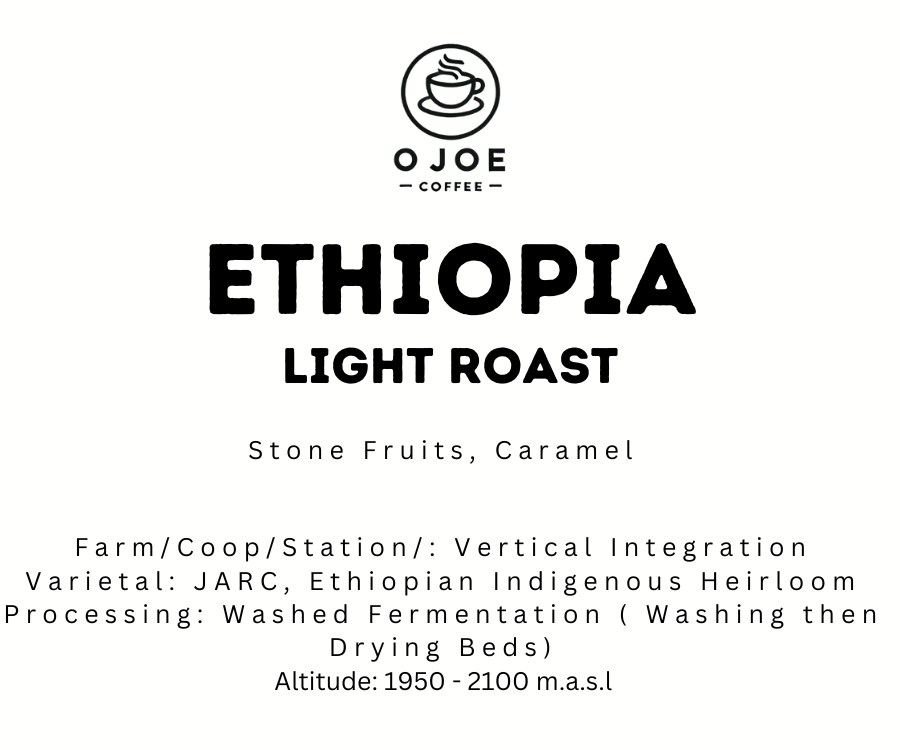 O-JOE Coffee Ethiopia Yirgacheffe Worka Sakaro Light Roast — natural process Ethiopian heirloom single origin specialty coffee