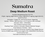 Sumatra • MEDIUM ROAST • Organic & Fair Trade