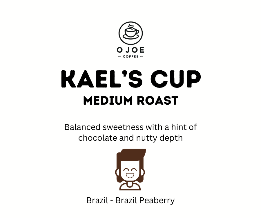 Kael's Cup medium roast coffee bag from O-JOE Coffee Roastery and Cafe Strathroy