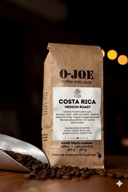 O-JOE Coffee Costa Rica Medium Roast bag — single origin washed process F1 Centroamericano specialty coffee