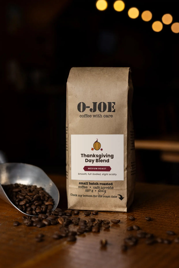 O-JOE Coffee Thanksgiving Day Blend medium roast coffee bag