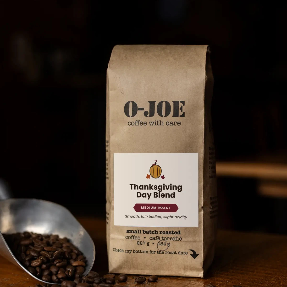 O-JOE Coffee Thanksgiving Day Blend medium roast coffee bag